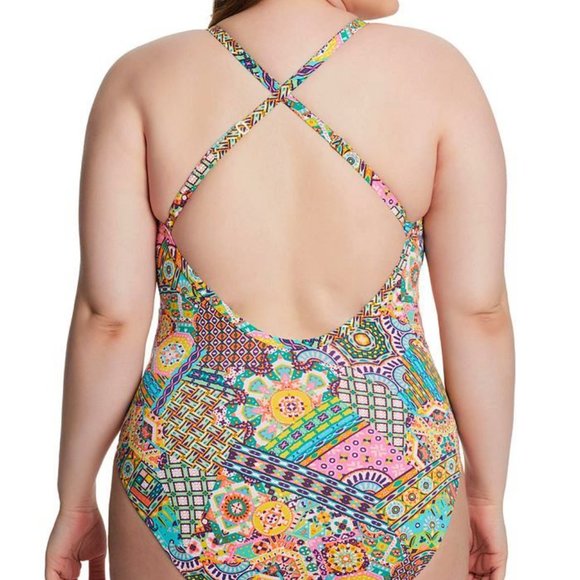 NWT Bleu by Rod Beattie Seriously Sunny One Piece Swimsuit 20 W - Picture 2 of 5